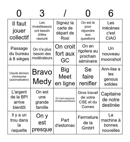 Road to Big Meet Bingo Card