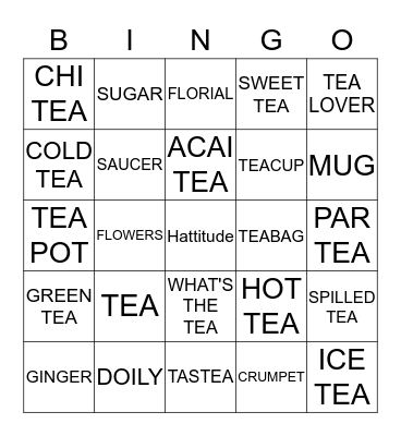 HATTITUDE TEA Bingo Card