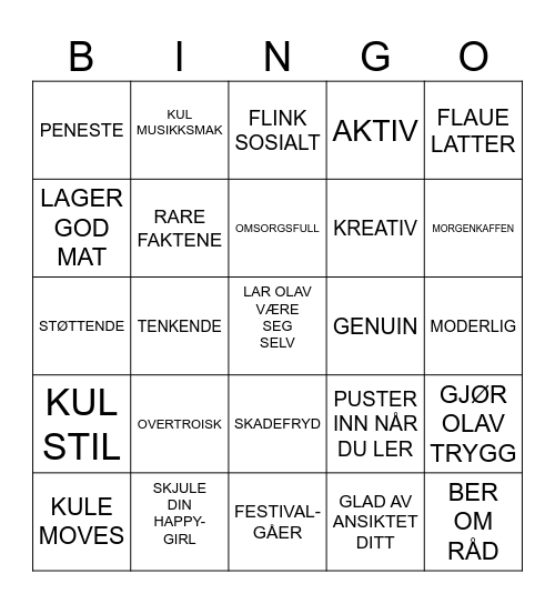 OLAV-BINGO Card