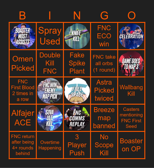 FNC vs GiantX (S1 26) Bingo Card