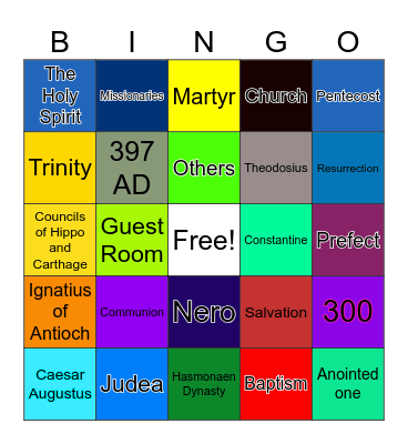 History Bingo | David Bingo Card
