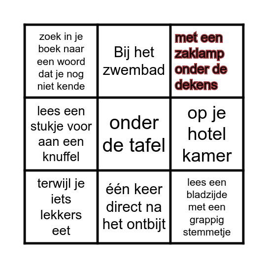 vakantie-lezen 15 min Bingo Card