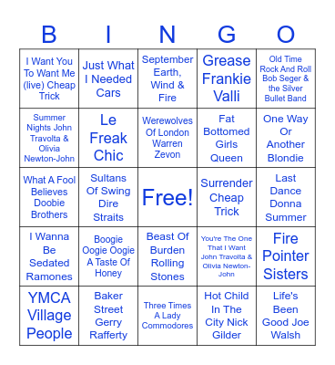 1978 Bingo Card