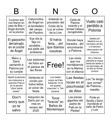 Bingo de Locuras con Paloma Bingo Card