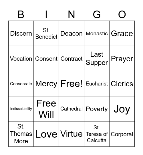 Review Bingo Card