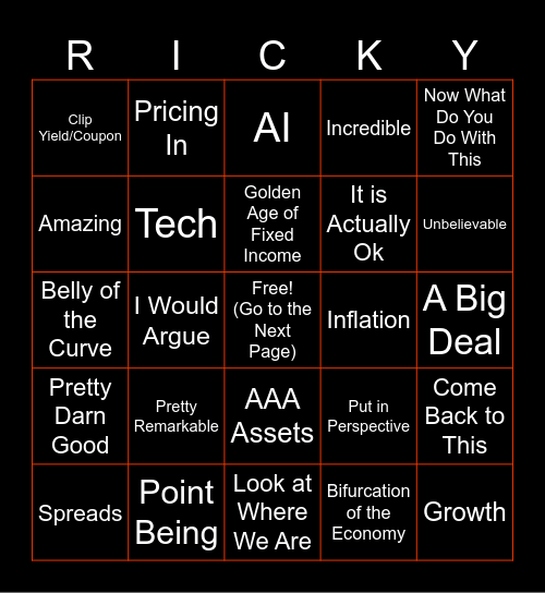 Rick Rieder Bingo Card