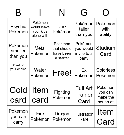 Scarlet Violet TCG Bingo Card