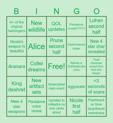 SUMERU BABYYYYY!!!!! Bingo Card