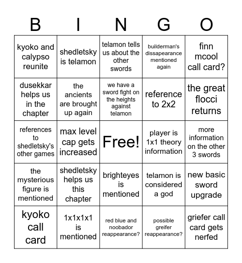 block tales demo 5 bingo Card