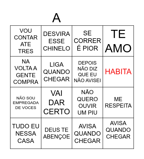 BINGO - DIA DAS MAES - HABITA Bingo Card