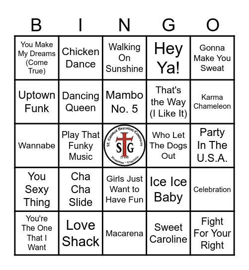 STG PARTY SONGS! Bingo Card