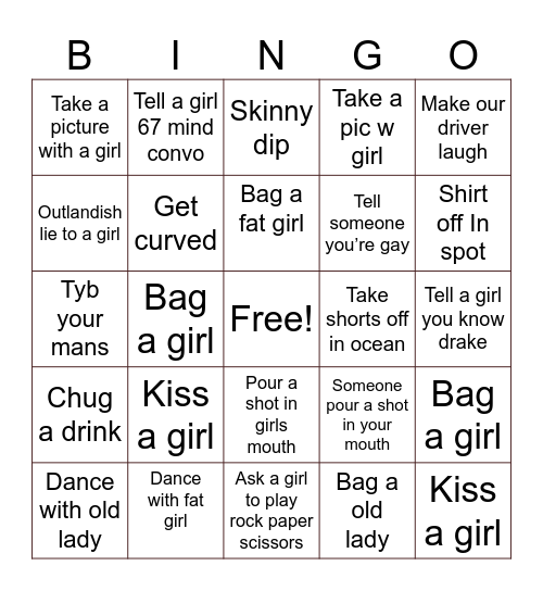 LDM x SXM Bingo Card