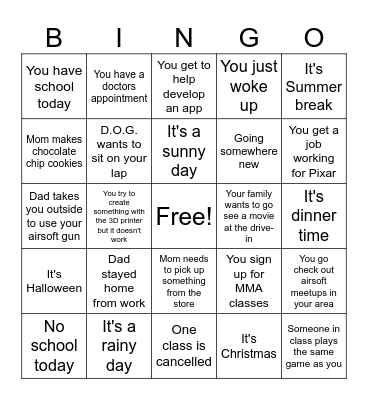 Glass Half Full Bingo Card
