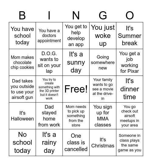 Glass Half Full Bingo Card