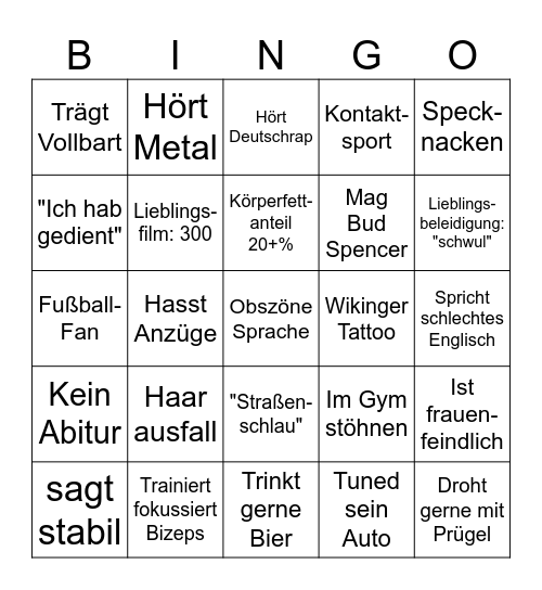 Ork Bingo Card