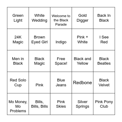 COLOR ME BUZZED Bingo Card