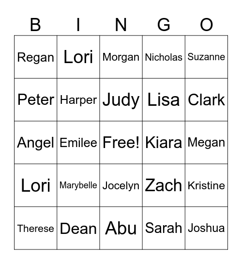 You've got a friend in me! Bingo Card