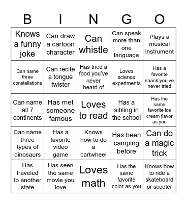 Find Someone Who… Bingo Card