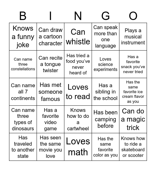 Find Someone Who… Bingo Card