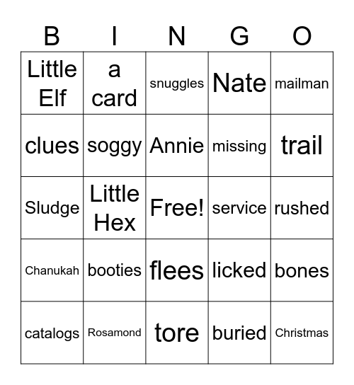 NTG AND THE CRUNCHY CHRISTMAS Bingo Card