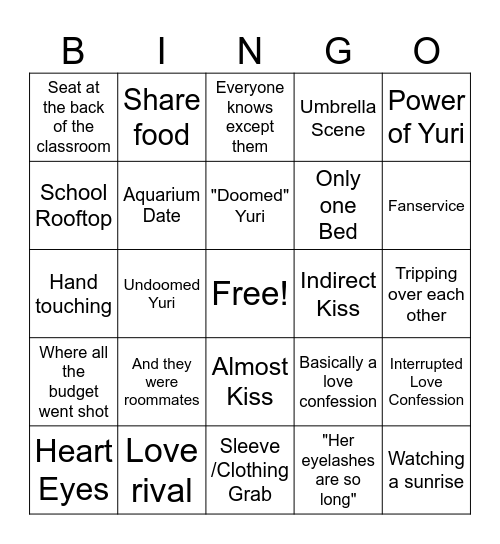 Cosmic Princess Kaguya Bingo Card