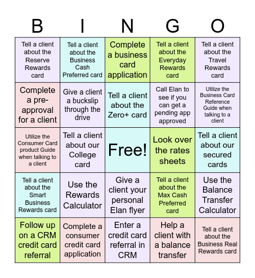 Bingo! You're Approved! Bingo Card
