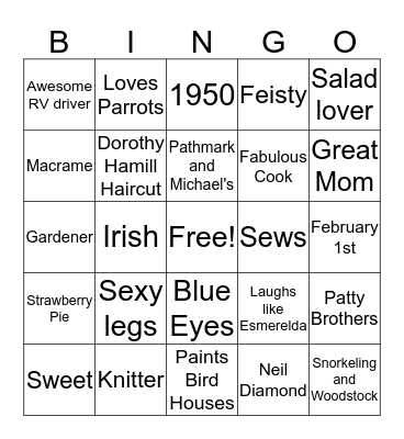 Mom's Birthday Bingo Card