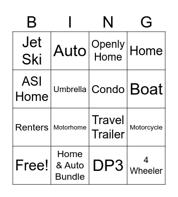 Progressive Bingo Card