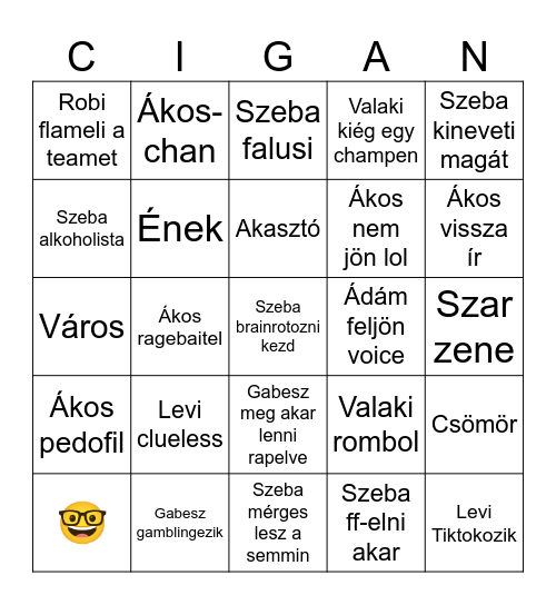 Cigó Bingo Card