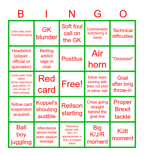 Kevin Bingov Bingo Card