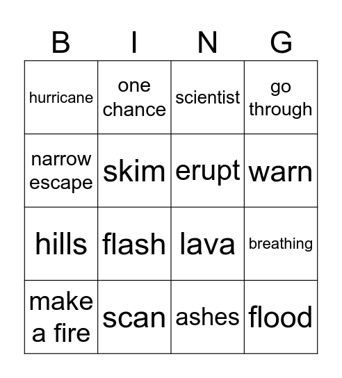 English Crew vol1 Bingo Card