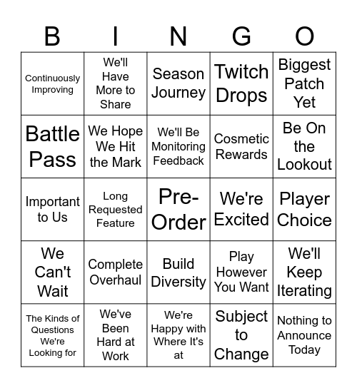 Diablo 4 LoH Campfire Bingo Card