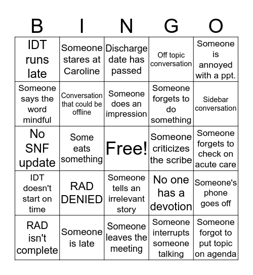 IDT BINGO Card