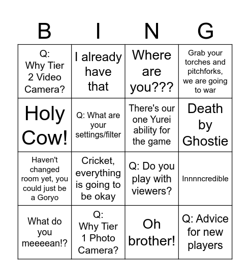 Maggstor Stream Bingo Card Bingo Card