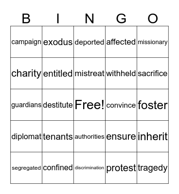 Superhero BINGO Card