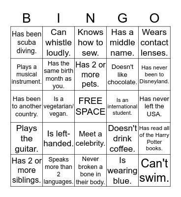 Greek Leadership Conference Bingo Card