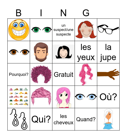Description Bingo Card