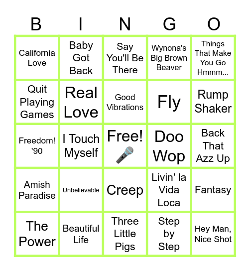 MUSIC BINGO at the Ann Arbor Eagles!  90s Dance, R&B, and more! 🕺 Bingo Card