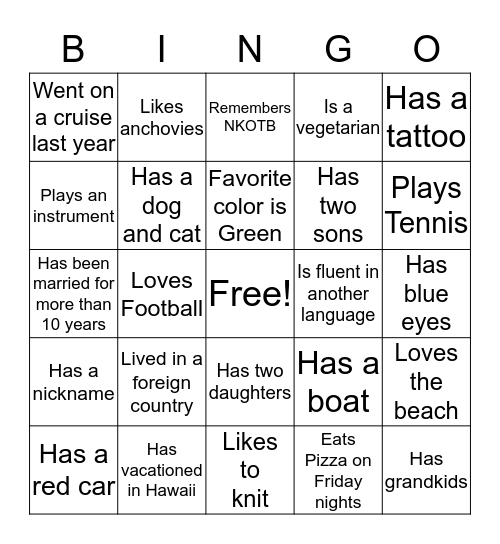 Bankcard Bingo Card