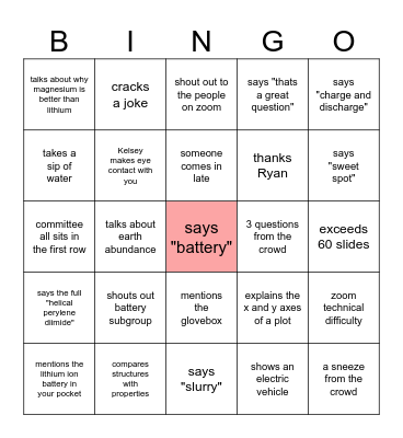 DR. KELSEY Bingo Card