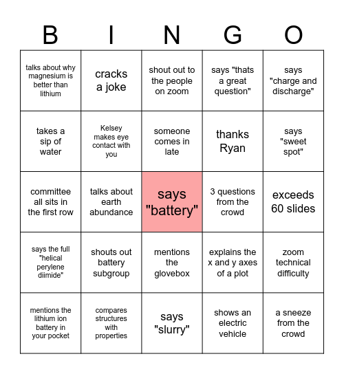 DR. KELSEY Bingo Card