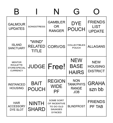 8.0 COPE BINGO Card