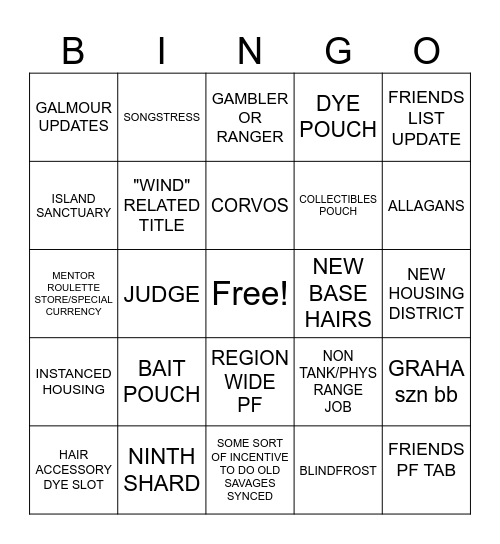 8.0 COPE BINGO Card