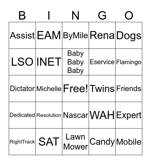 ISAT Bingo Card