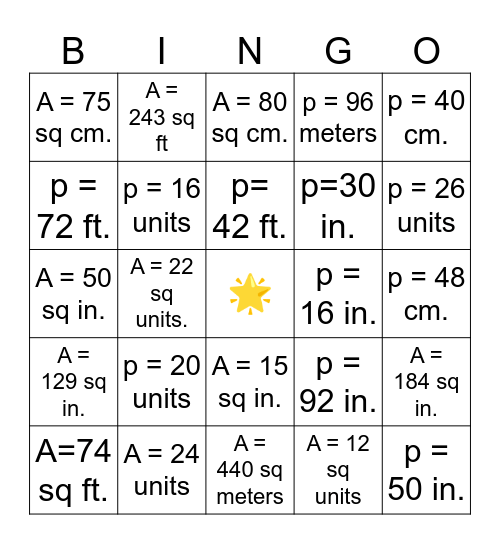 COMPOSITE FIGURES Bingo Card