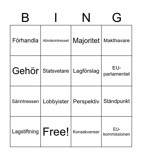 EU Bingo Card