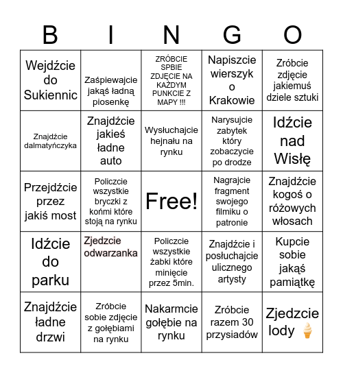 KRAKÓW Bingo Card