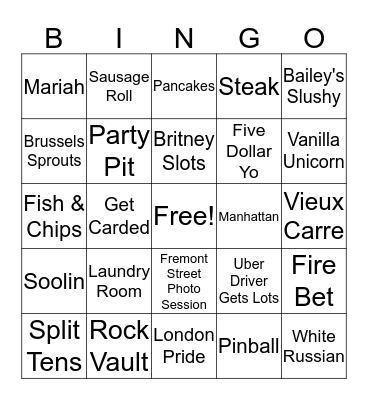 Test Bingo Card
