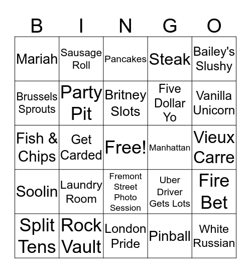 Test Bingo Card