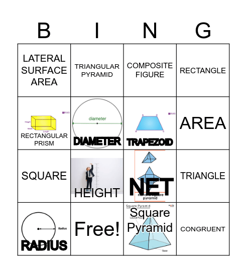 Geometry and Measurements: Area Bingo Card